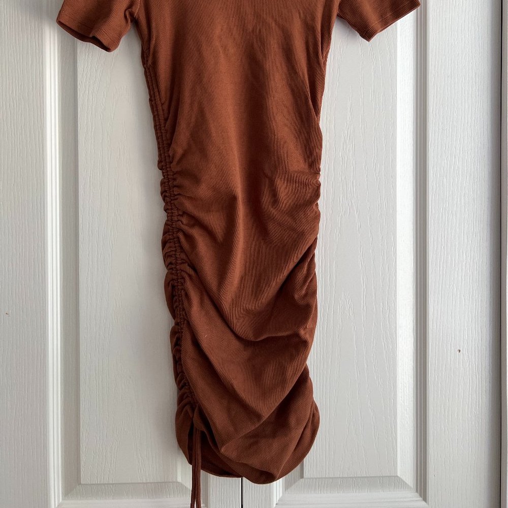Zara Ruched Ribbed Dress Size S - Picture 3 of 5